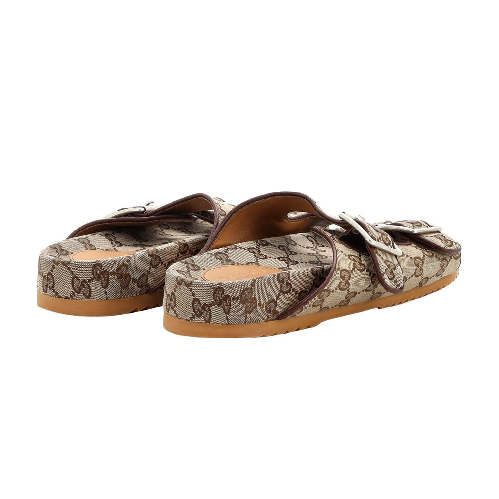 Men's Buckle Slide Sandals GG Canvas