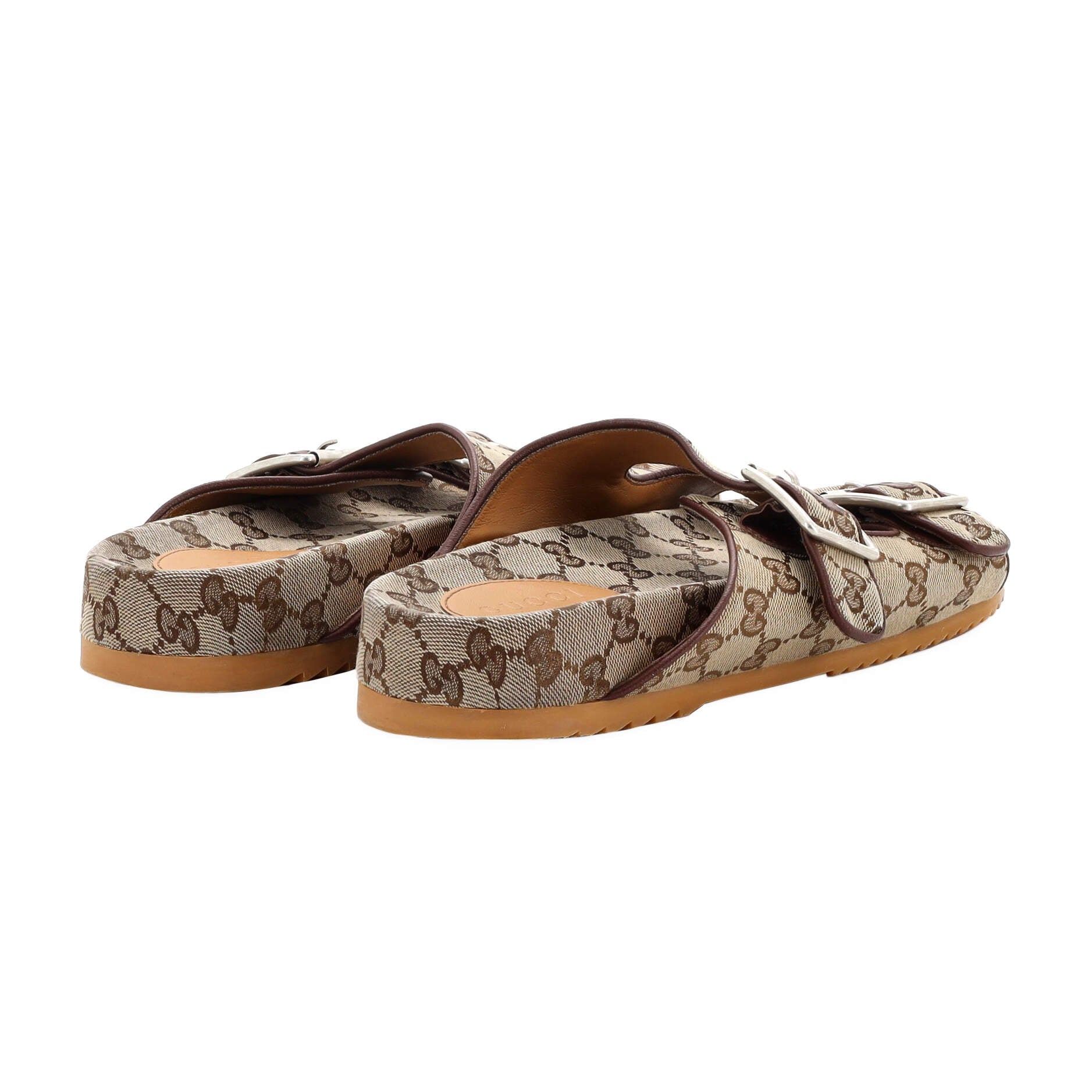 Men's Buckle Slide Sandals GG Canvas