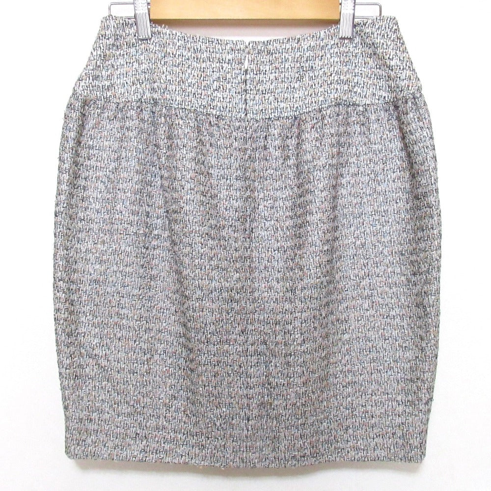 Chanel Coco Mark Tweed Mini Skirt Wool Skirt