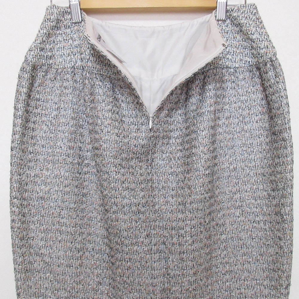 Chanel Coco Mark Tweed Mini Skirt Wool Skirt