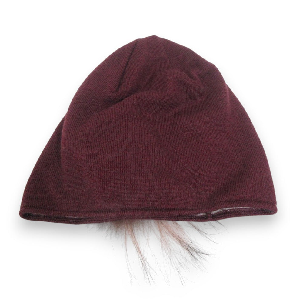 Fendi Monster 100% Wool Silver Fox Fur Knit Cap