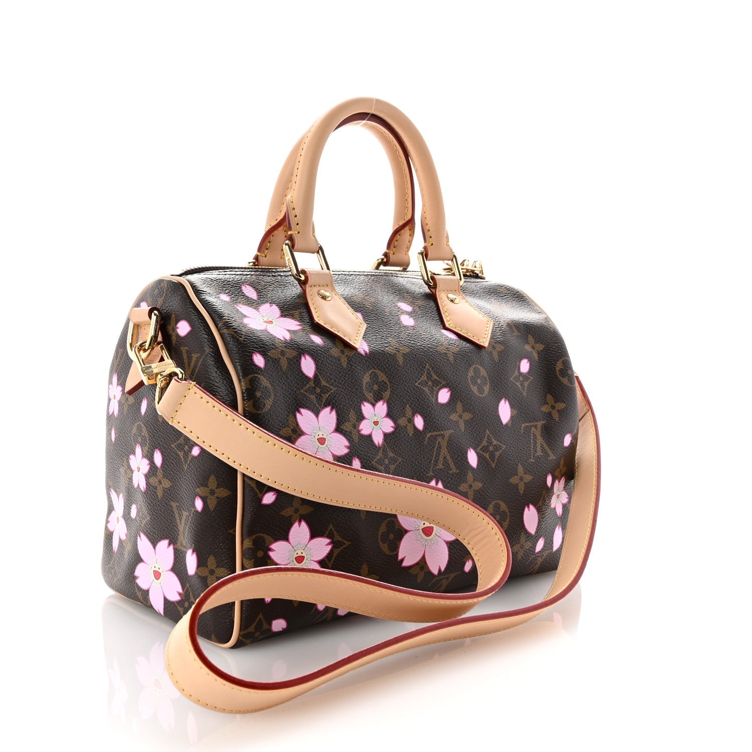 LV X TM Monogram Cherry Blossom Speedy Bandouliere 25 Sakura Brown