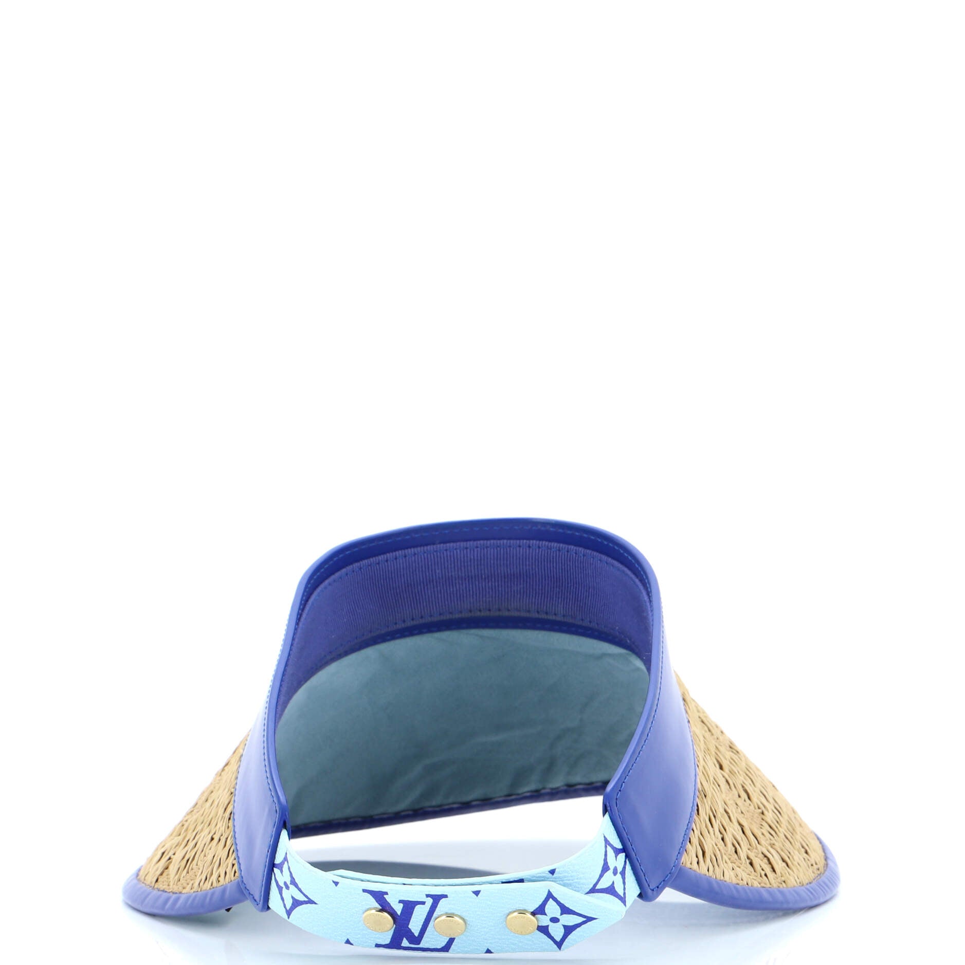 Strawgram Visor Monogram Raffia with Leather