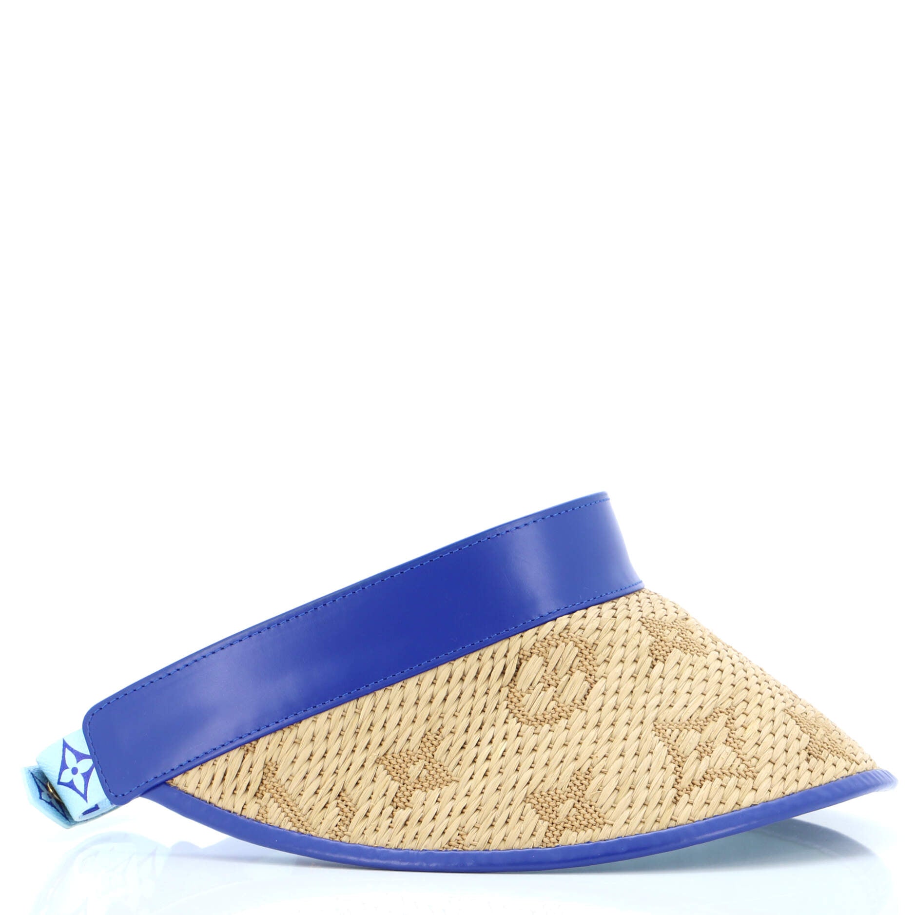 Strawgram Visor Monogram Raffia with Leather