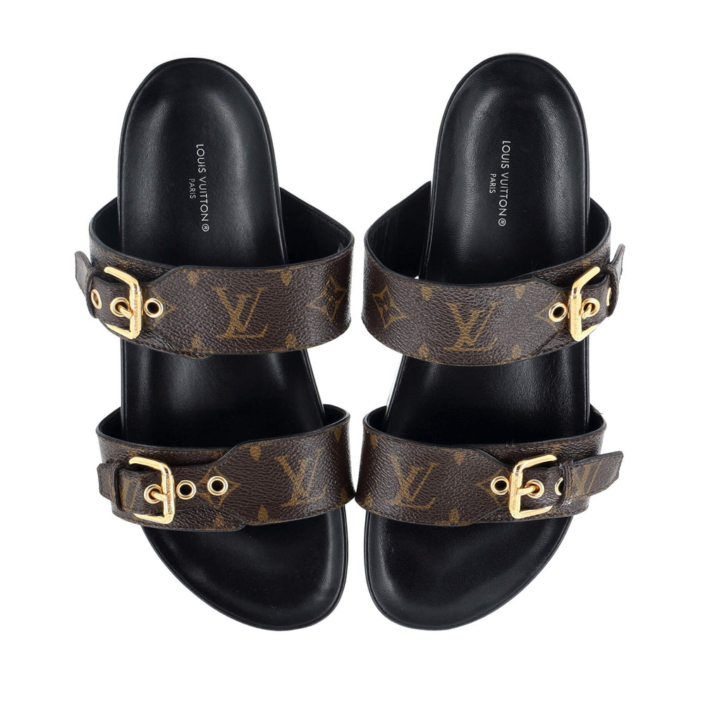 Women's Bom Dia Flat Mules Monogram Canvas