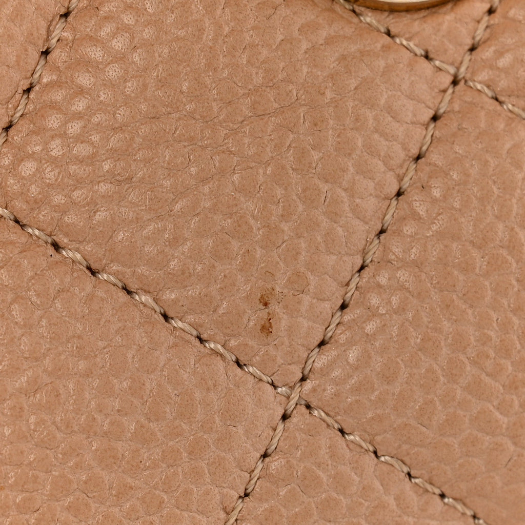 Caviar Quilted Small CC Filigree Flap Beige Black