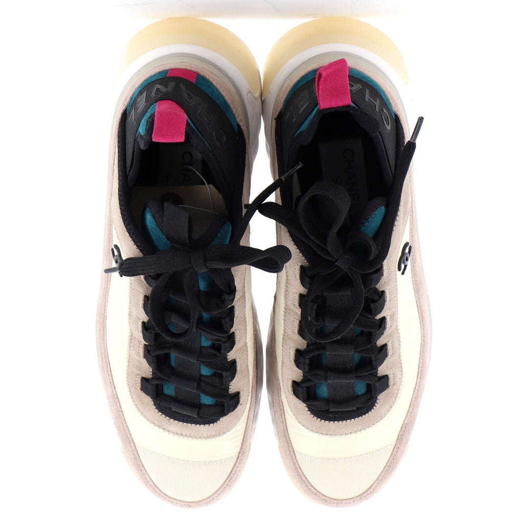 Women's CC Cap Toe Logo Sneakers Suede and Mixed Fibers