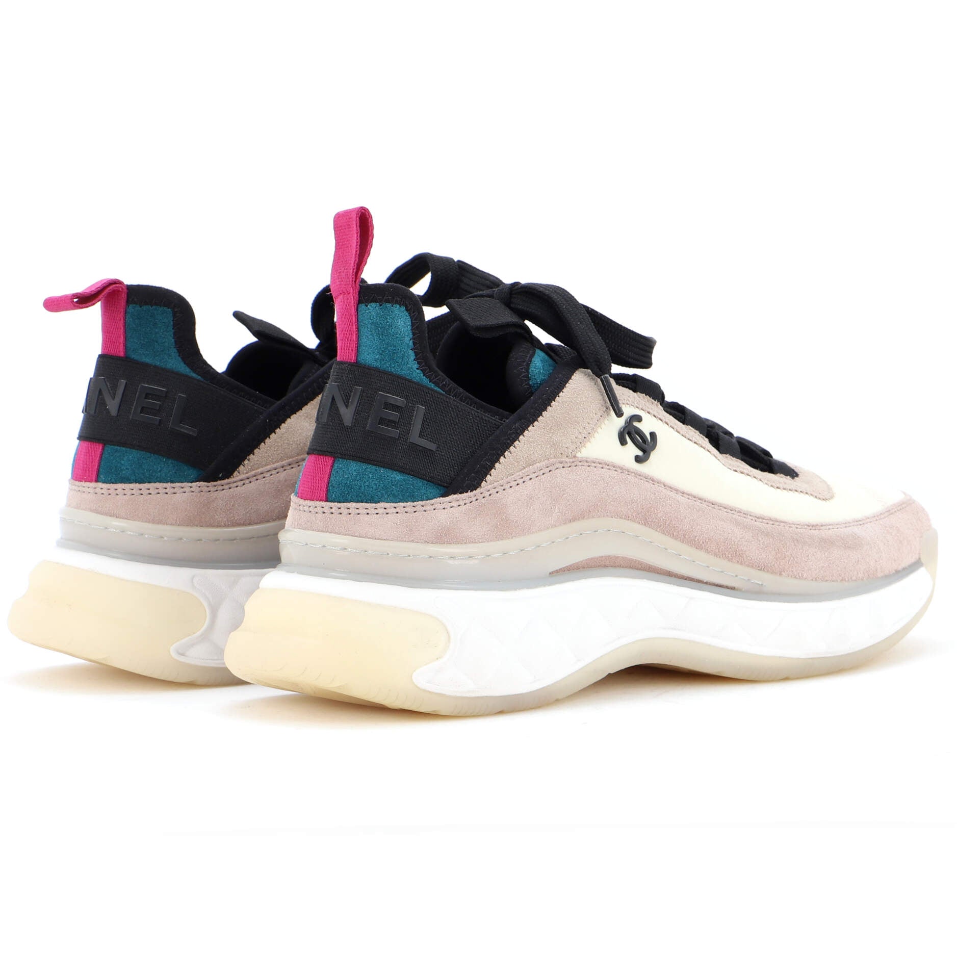 Women's CC Cap Toe Logo Sneakers Suede and Mixed Fibers