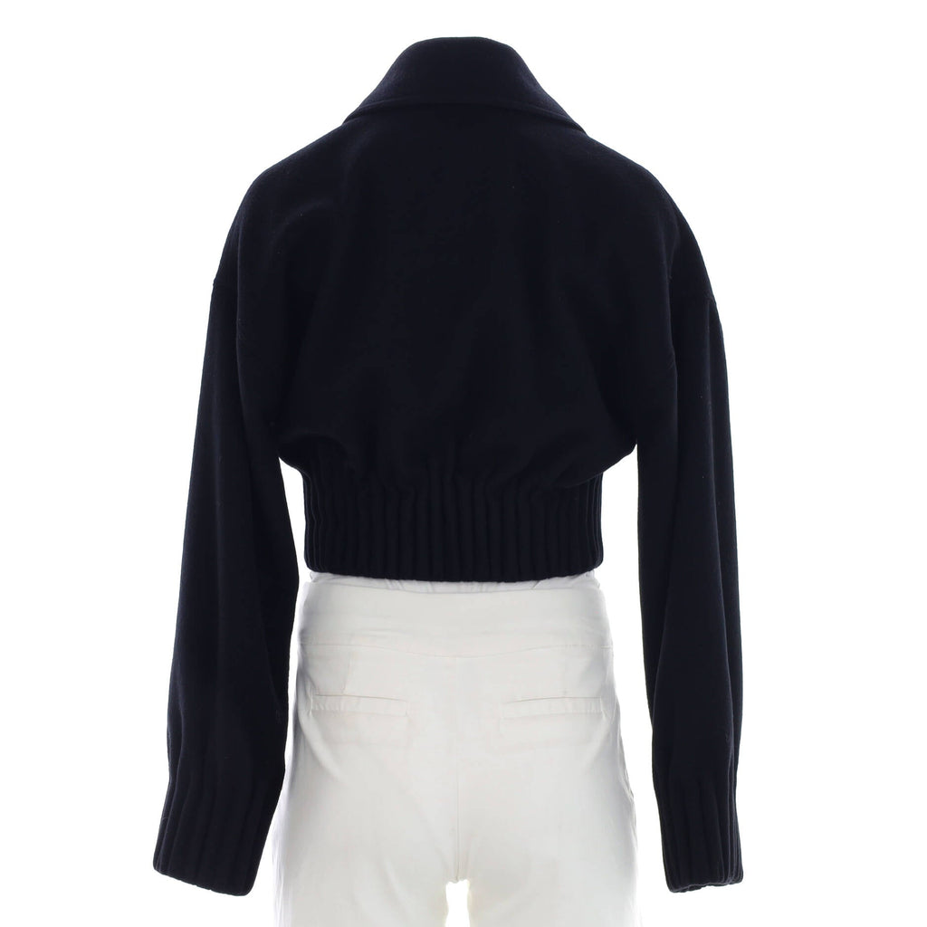 Women's Cropped Button Up Jacket Wool and Cashmere