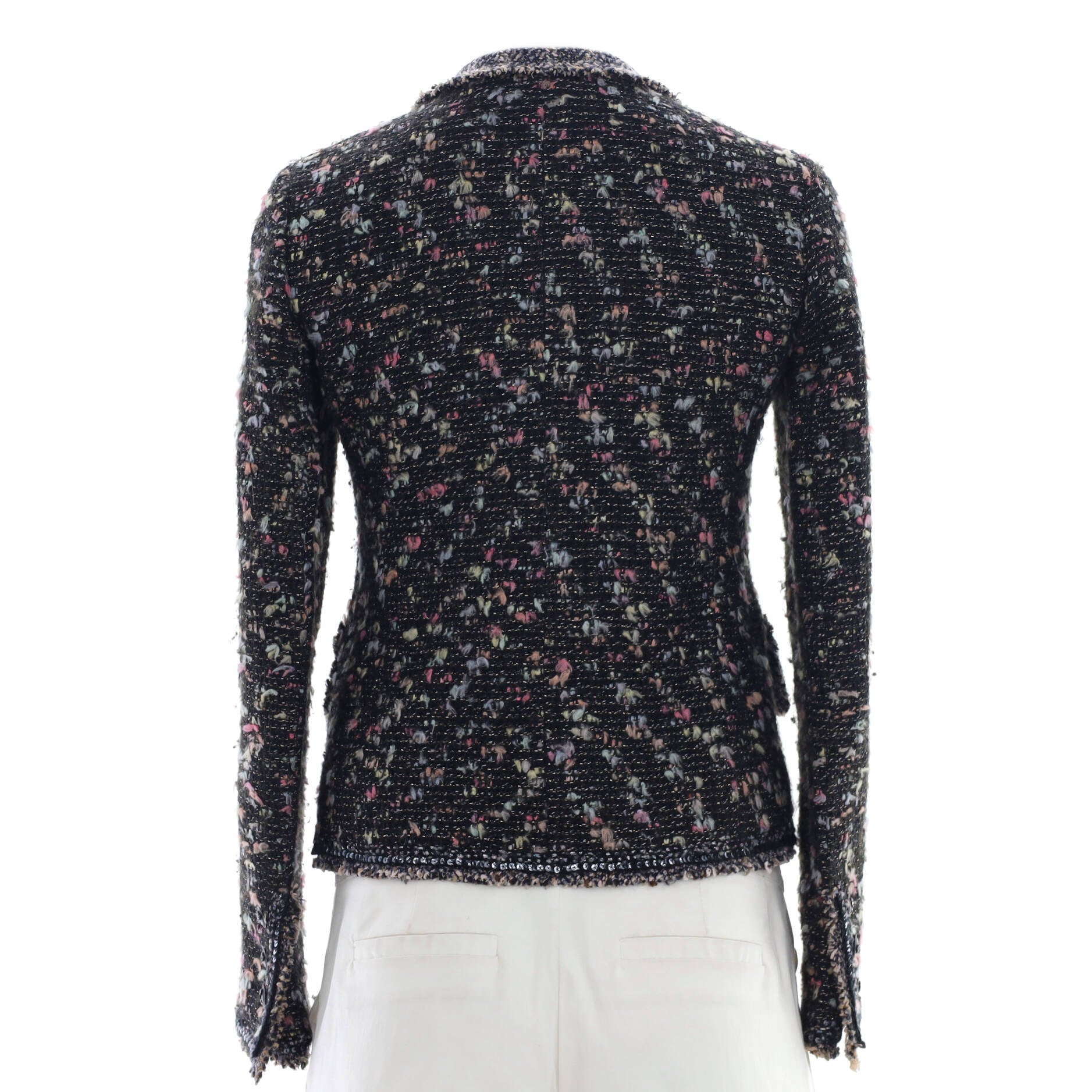 Women's Two Pocket Nehru Collar Jacket Tweed