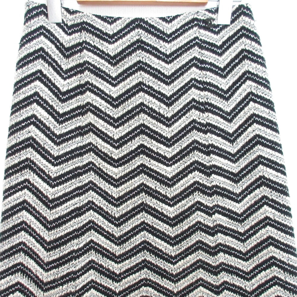 Chanel Chevron Coco Mark Tweed Skirt