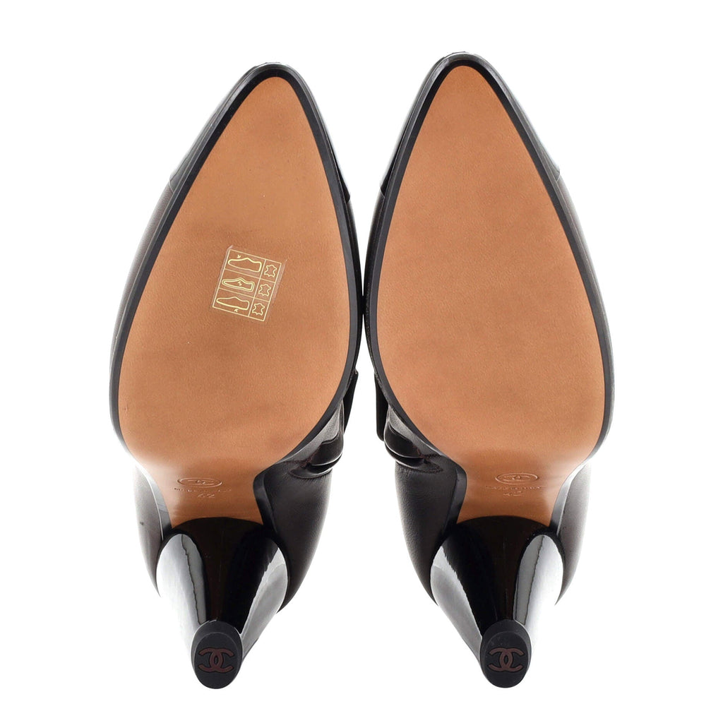 Women's CC Cap Toe Ankle Boots Leather with Patent