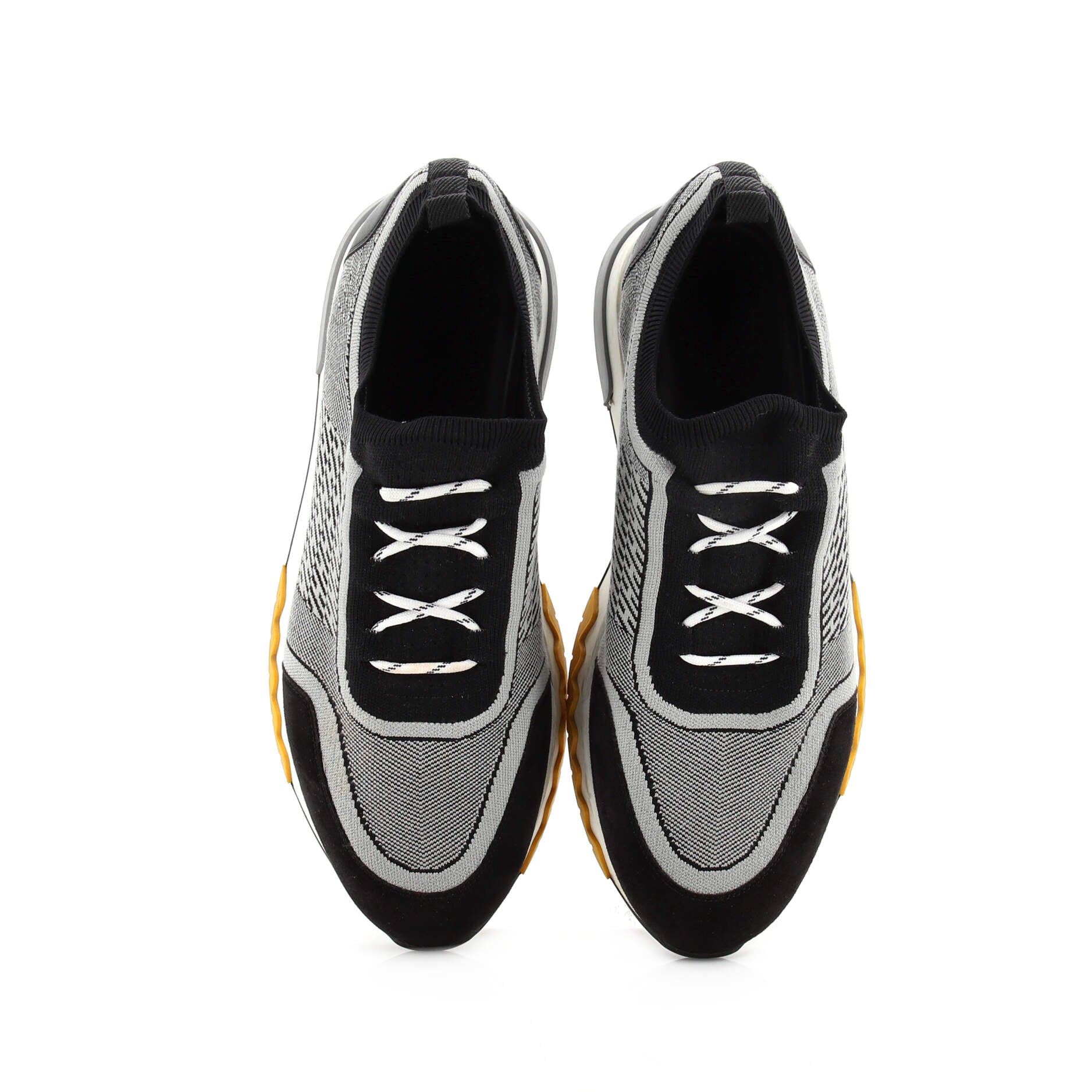 Men's Addict Sneakers Knit Fabric with Leather