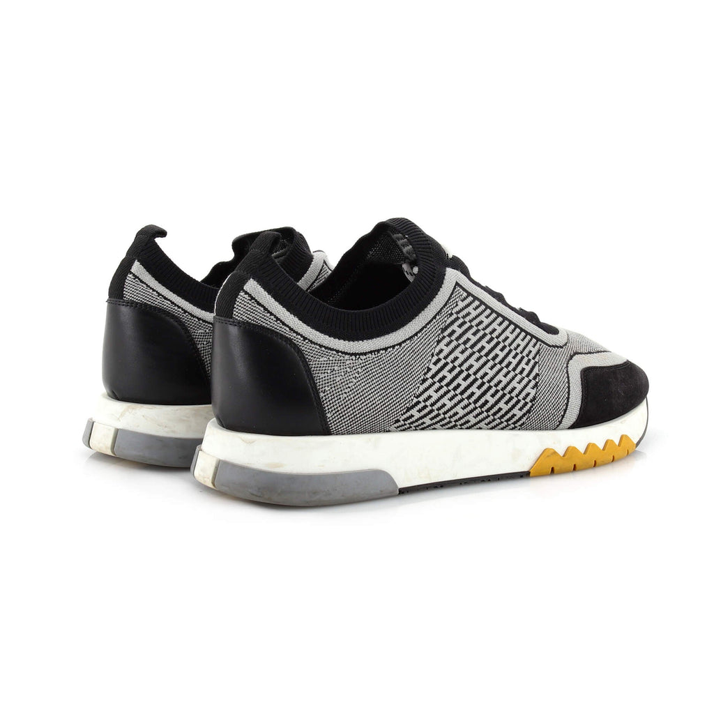 Men's Addict Sneakers Knit Fabric with Leather