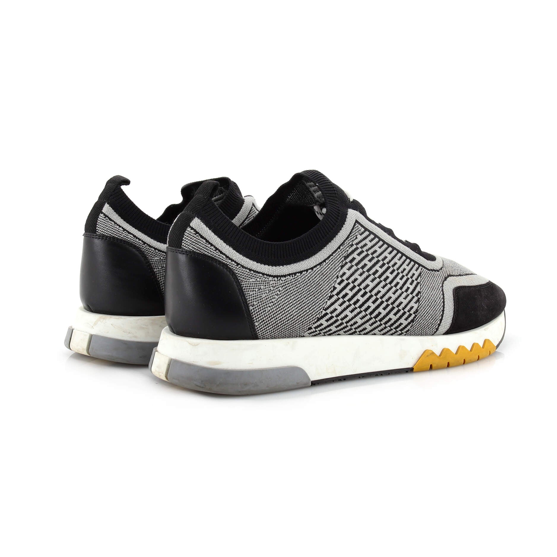 Men's Addict Sneakers Knit Fabric with Leather