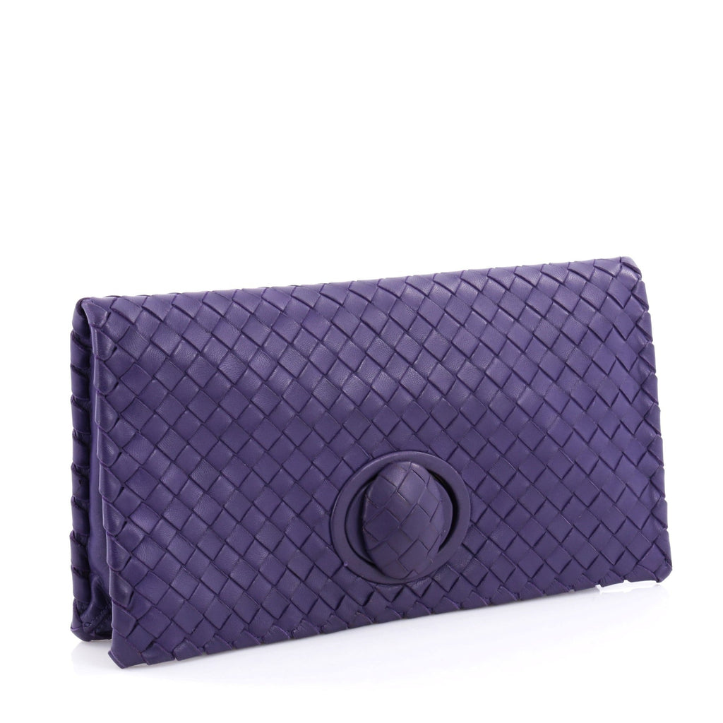 Fold Over Turnlock Clutch Intrecciato Nappa