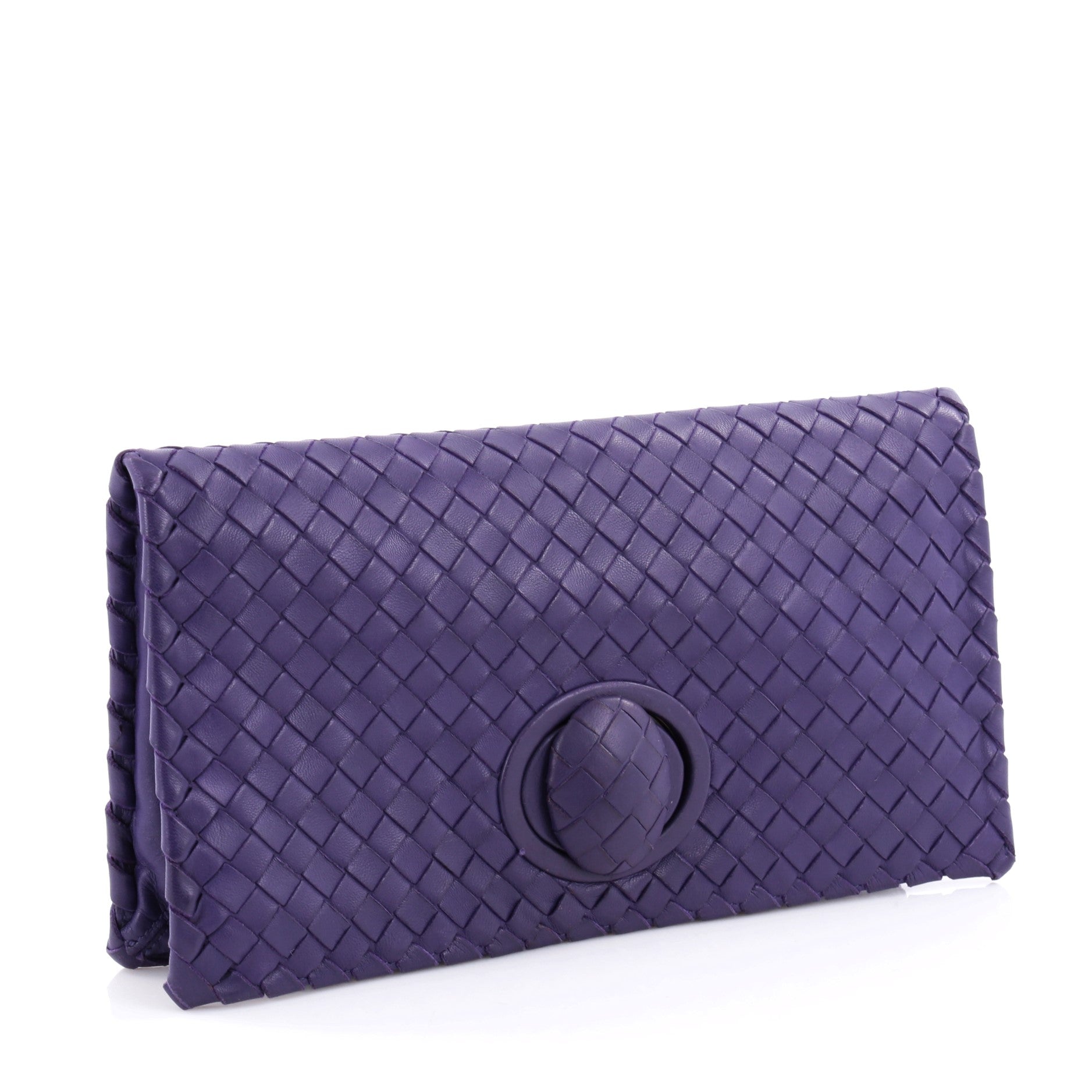 Fold Over Turnlock Clutch Intrecciato Nappa