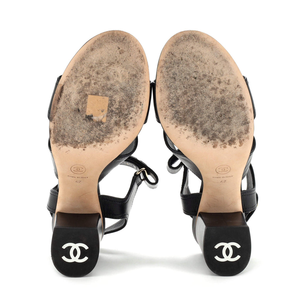 Women's Turnlock CC Logo Heeled Sandals Leather