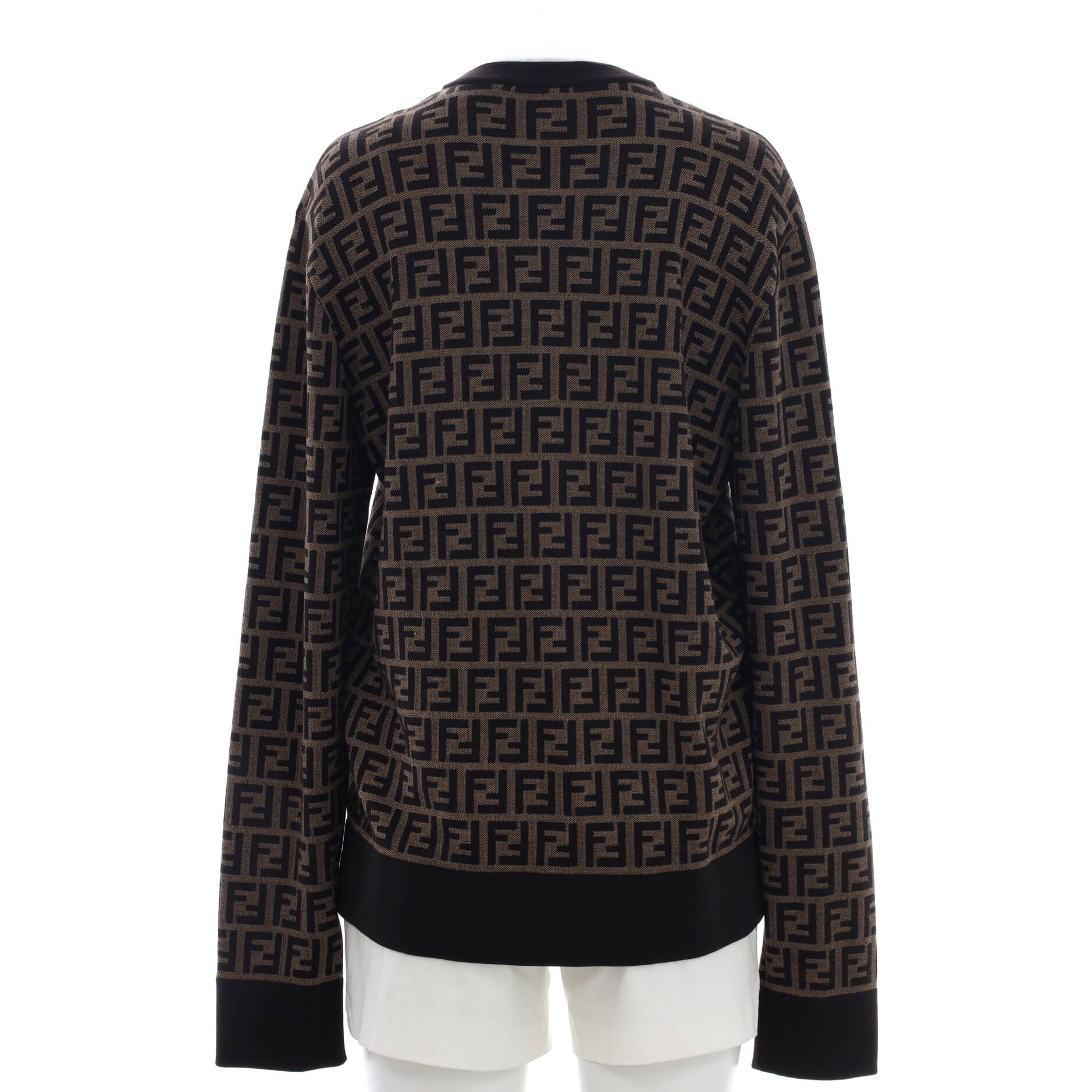 x Fendi Fendace Women's Medusa Crewneck Sweater Embellished Wool