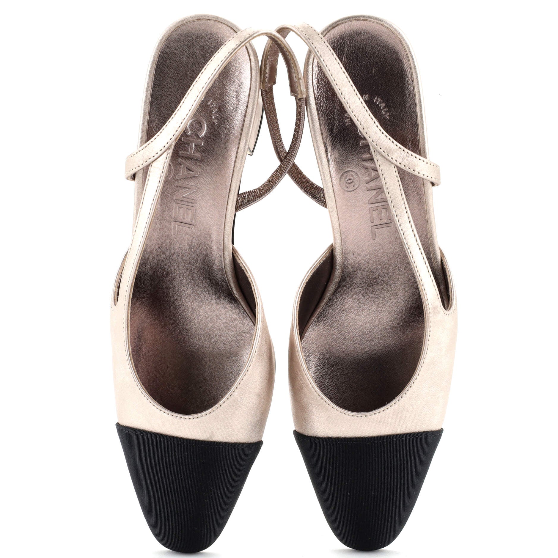 Women’s Cap Toe Slingback Pumps Leather
