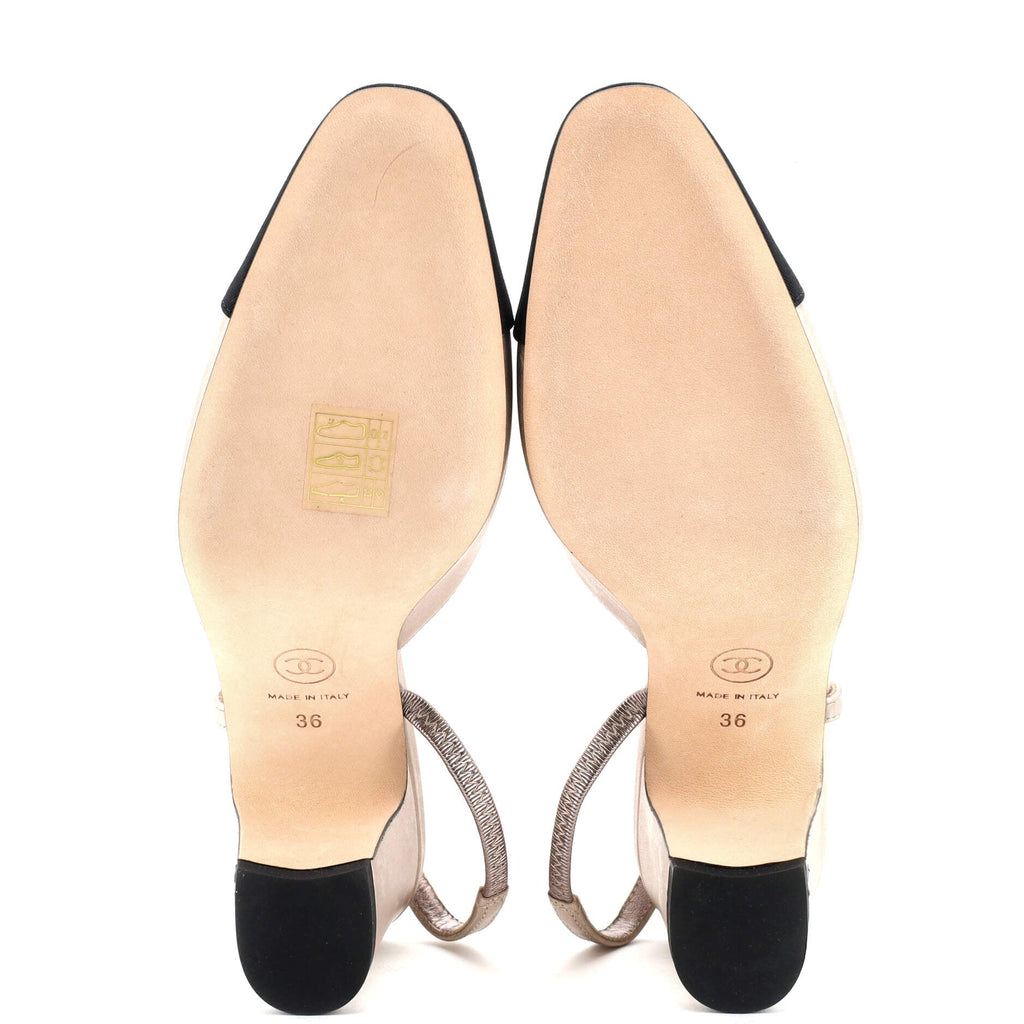 Women’s Cap Toe Slingback Pumps Leather