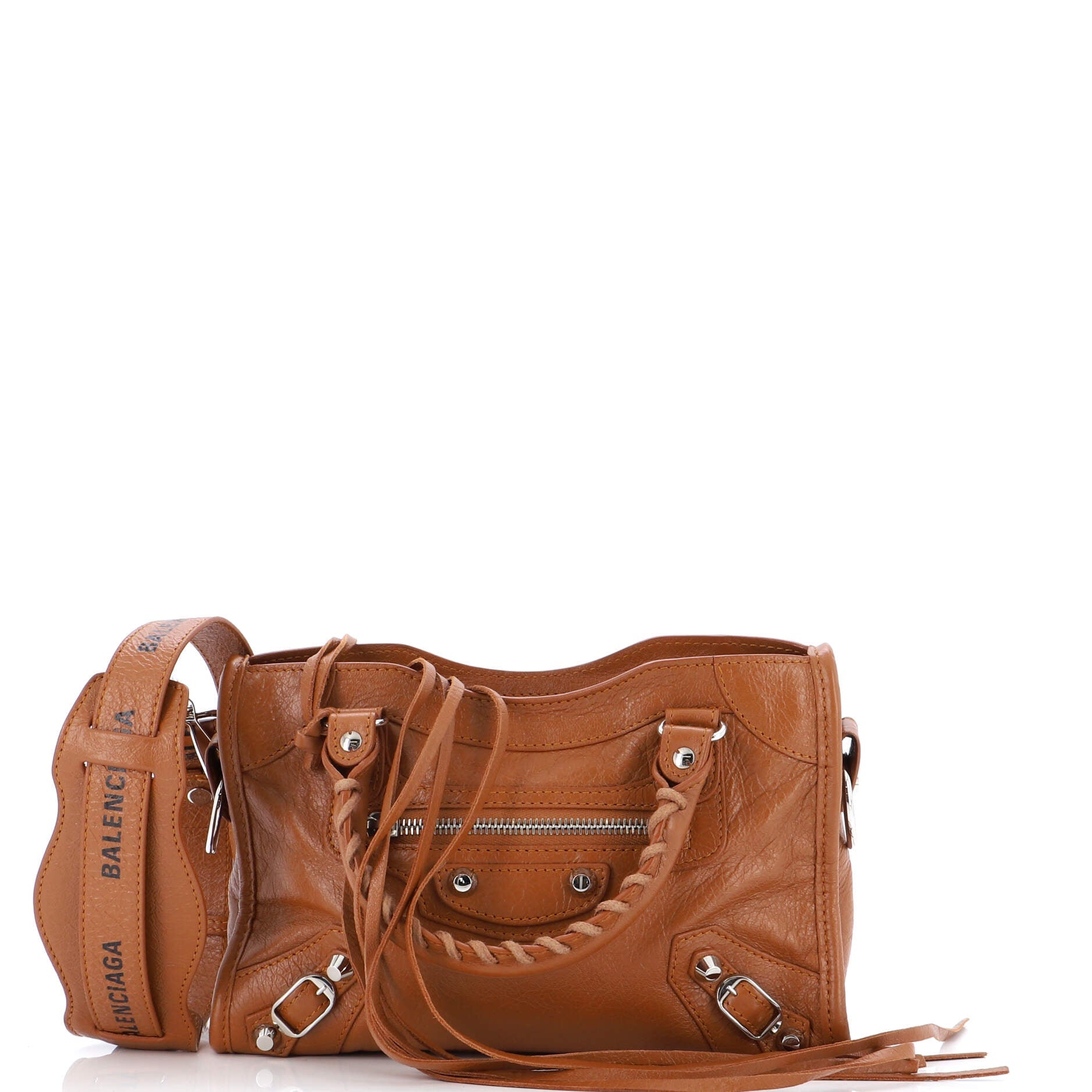 Logo Strap City Classic Studs Bag Leather Mini