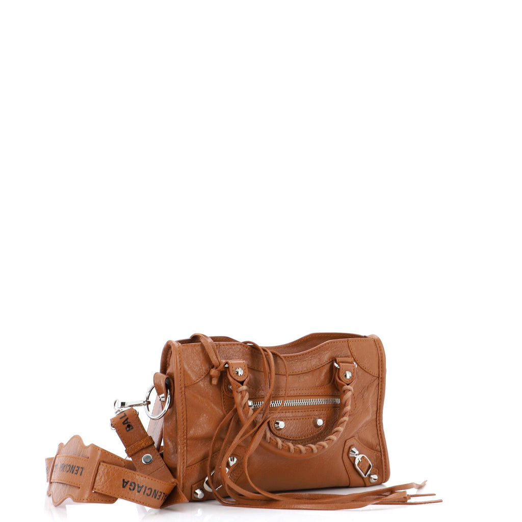Logo Strap City Classic Studs Bag Leather Mini