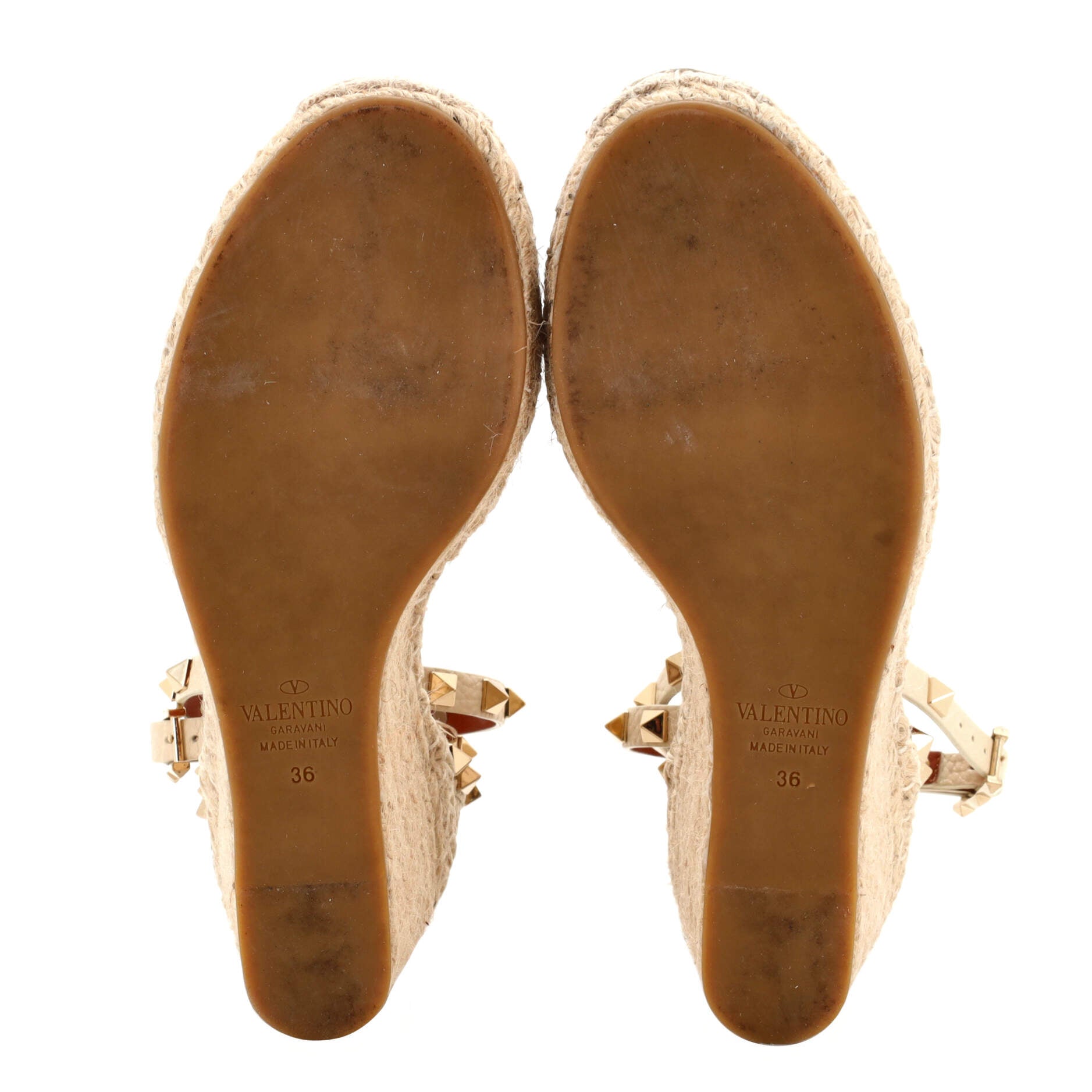 Women's Rockstud Wedge Espadrilles Leather