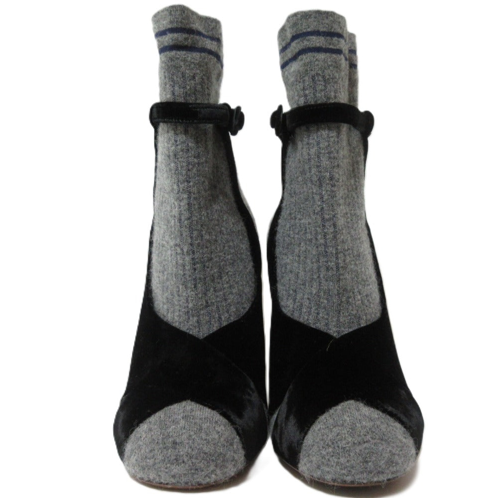 Fendi ROCKOKO Knit Velour Short Boots