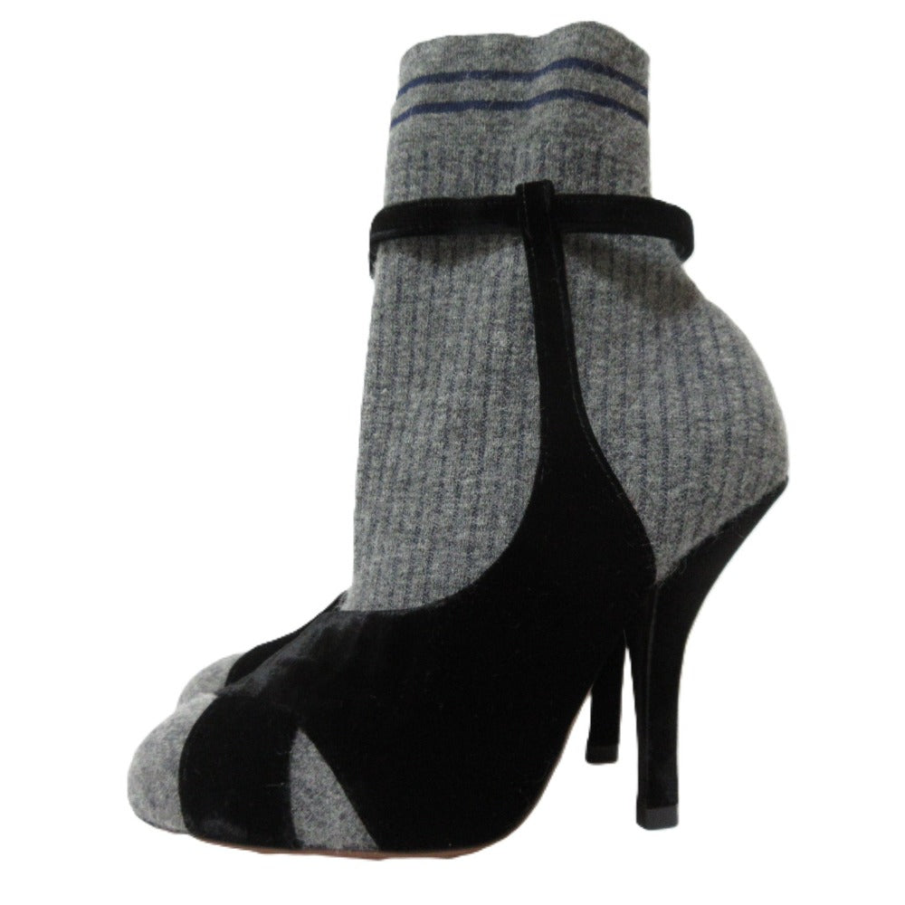 Fendi ROCKOKO Knit Velour Short Boots