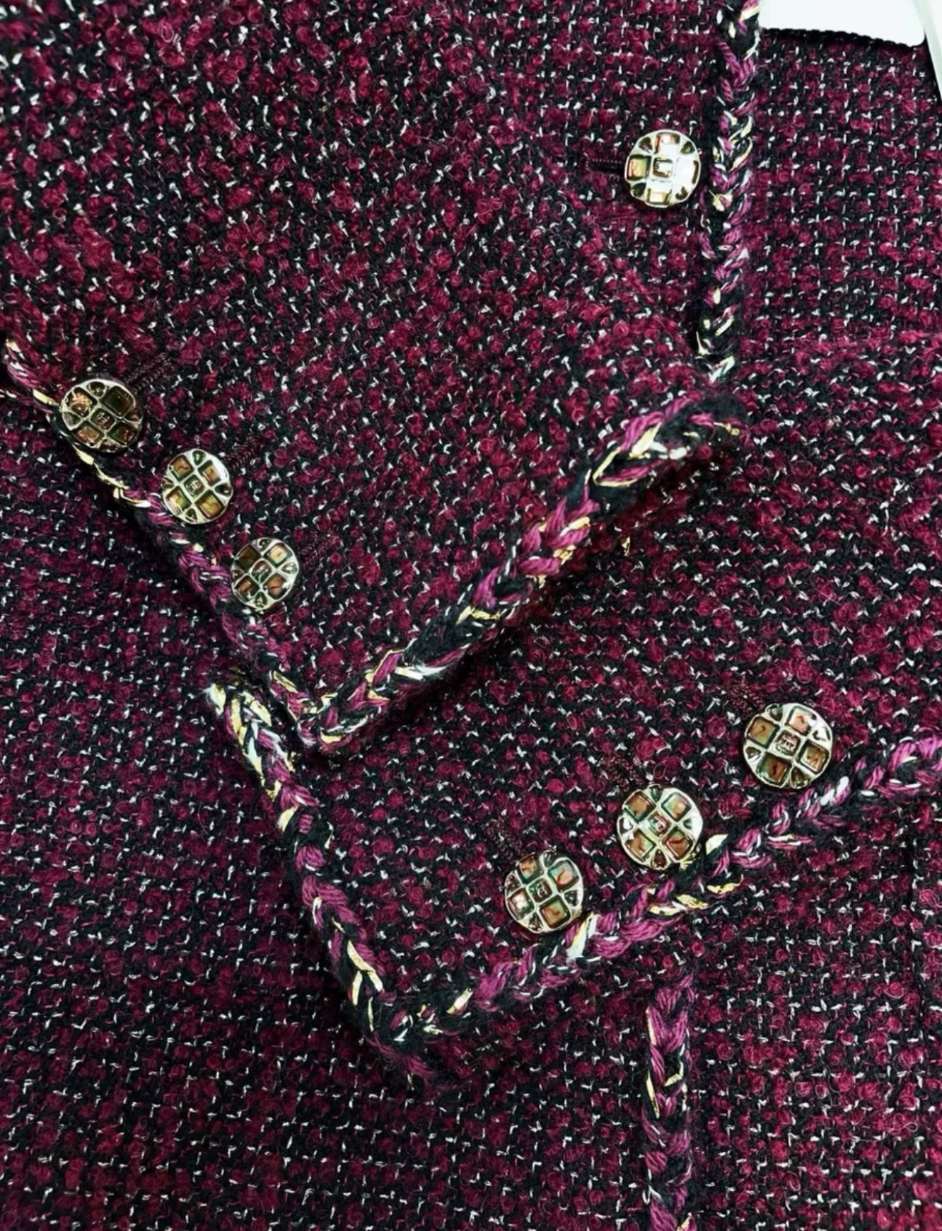 Chanel 22A Burgundy Tweed Jacket
