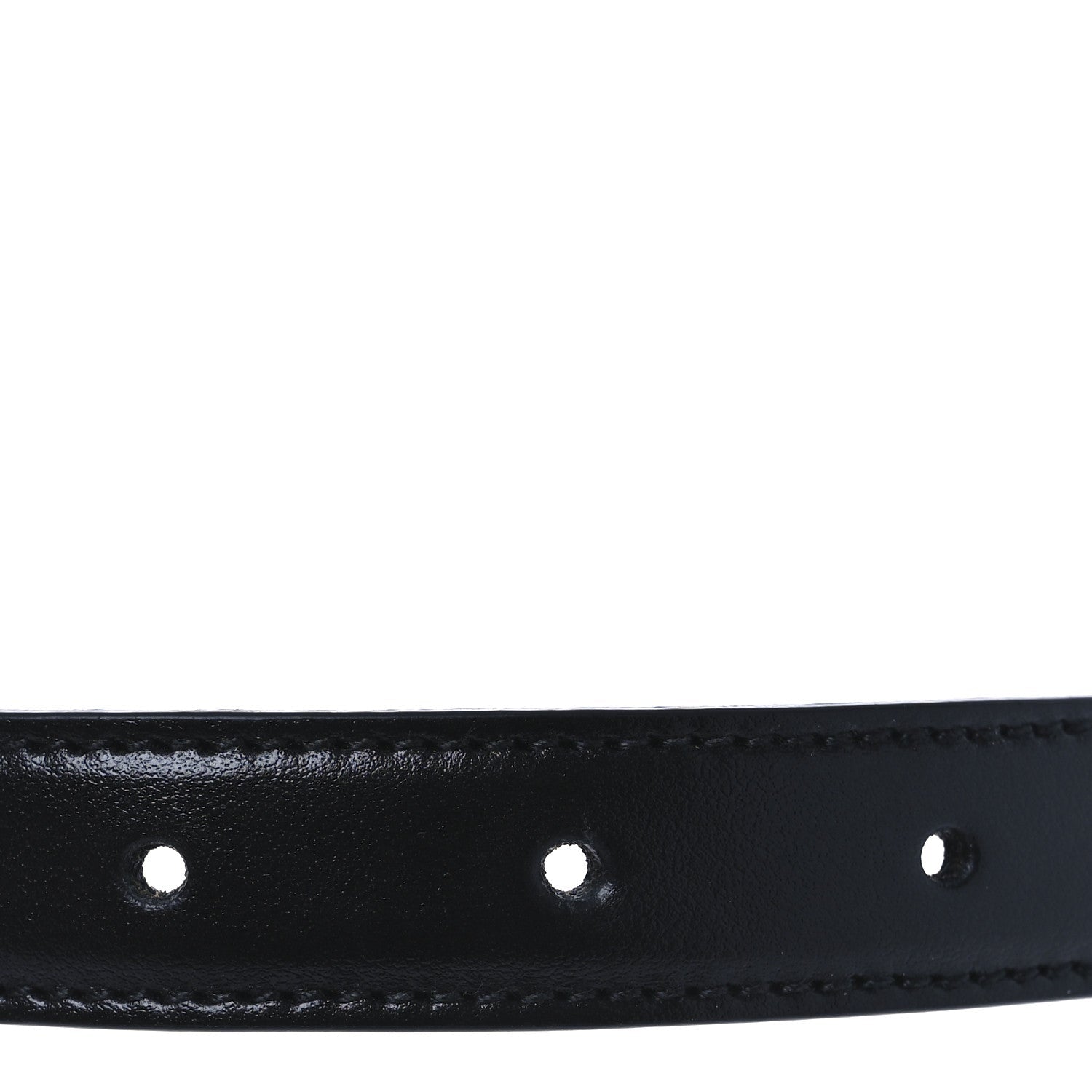 Calfskin Crystal Logo Thin Belt 95 38 Black