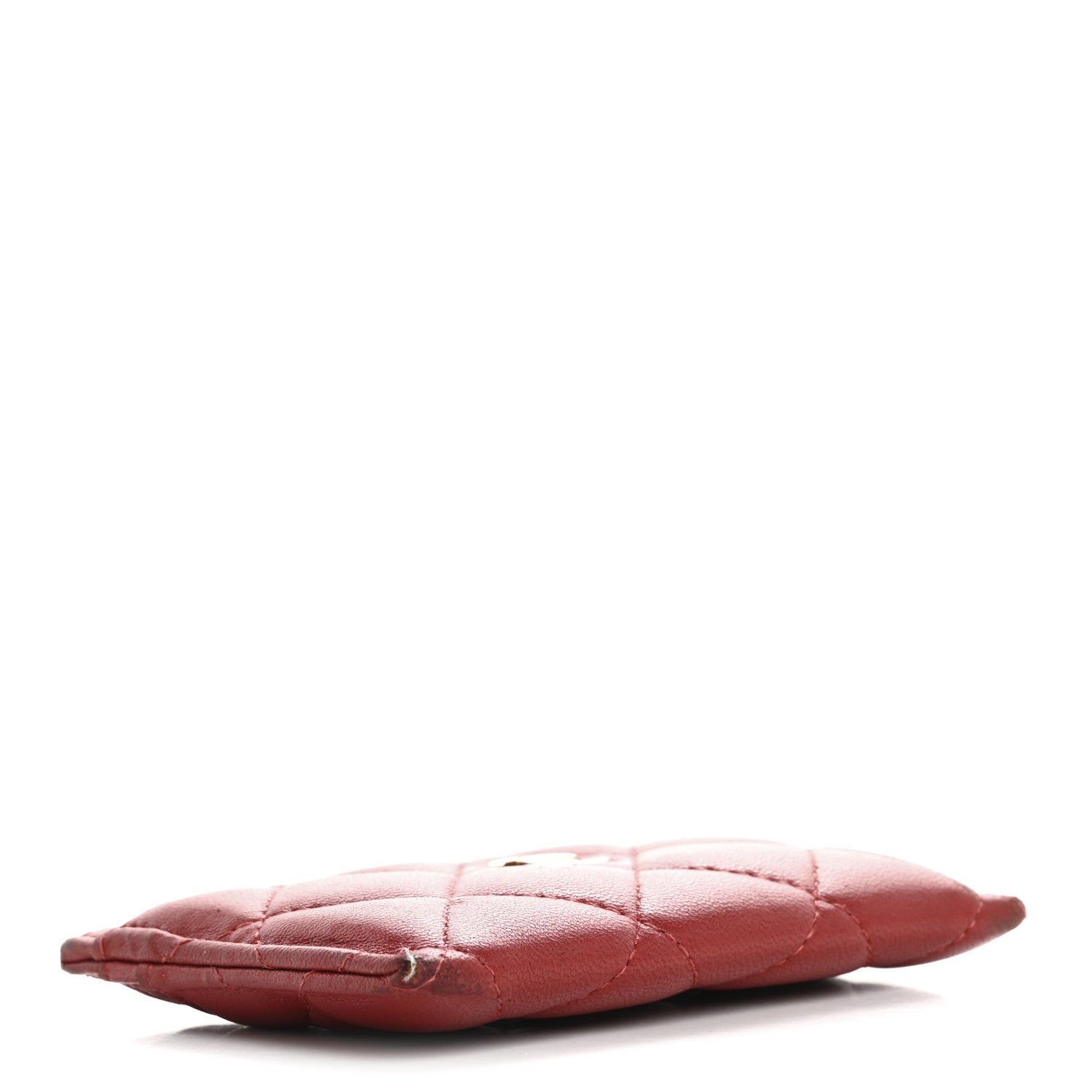Lambskin Quilted  Holder Red