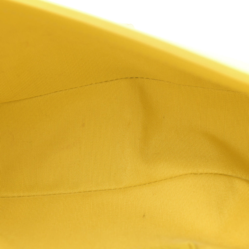 Calfskin Chevron Quilted Medium Boy Flap Yellow