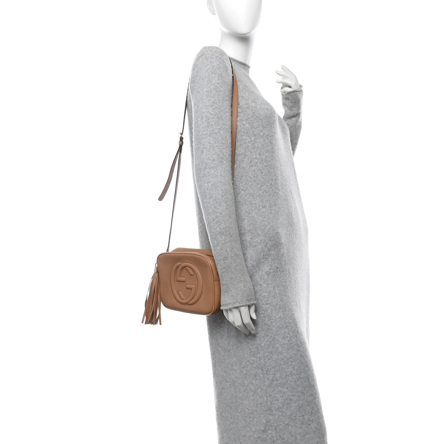 Pebbled Calfskin Small Soho Disco Bag Camelia