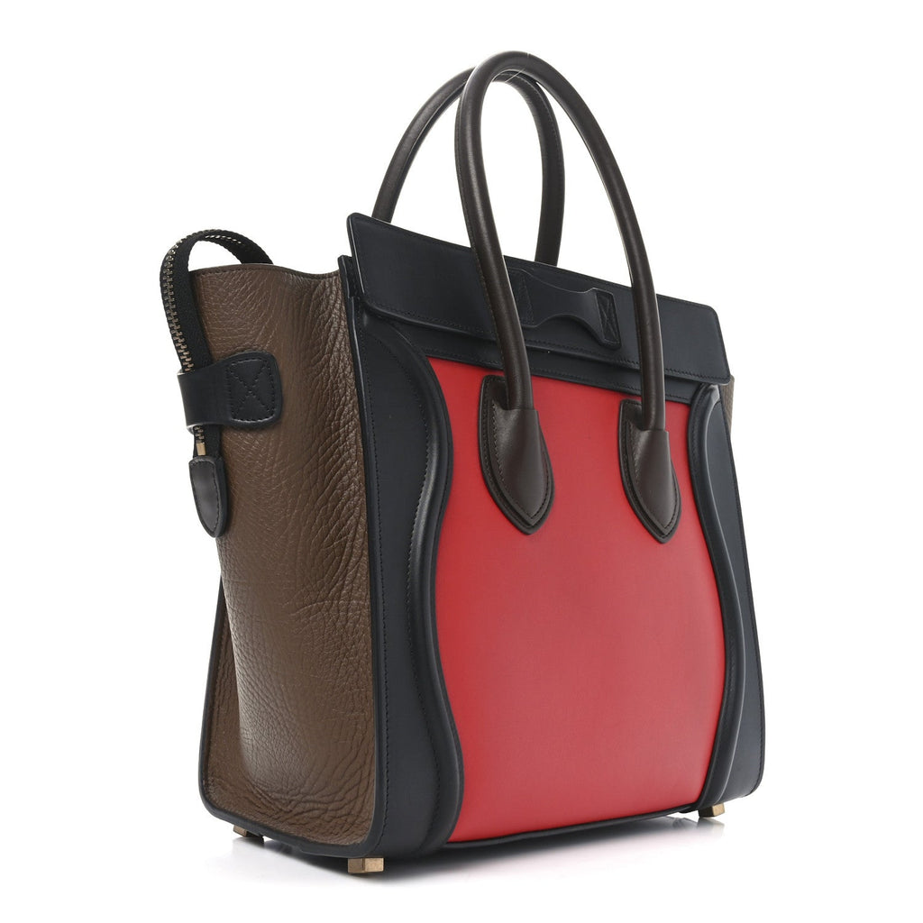 Bullhide Calfskin Micro Luggage Tri-Color Bright Red