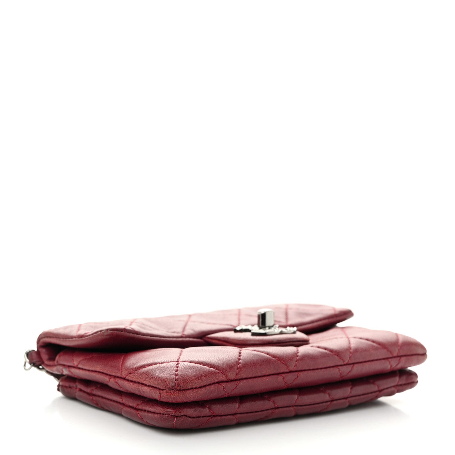 Lambskin Quilted Mini Mineral Nights Flap Crossbody Bag Dark Red