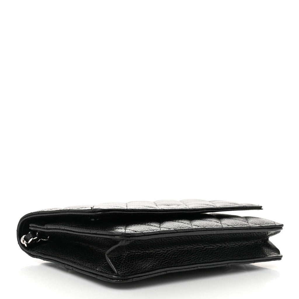 Caviar Quilted Wallet on Chain WOC Black