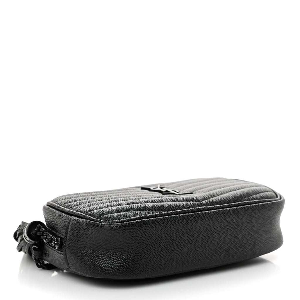 Grain De Poudre Matelasse Monochrome Monogram Mini Lou Camera Bag Black