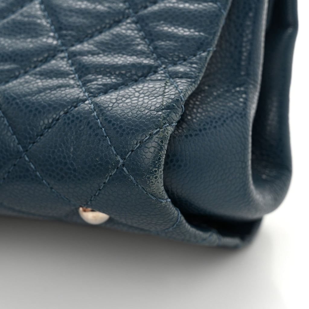 Caviar Quilted Timeless CC Shopping Tote Blue