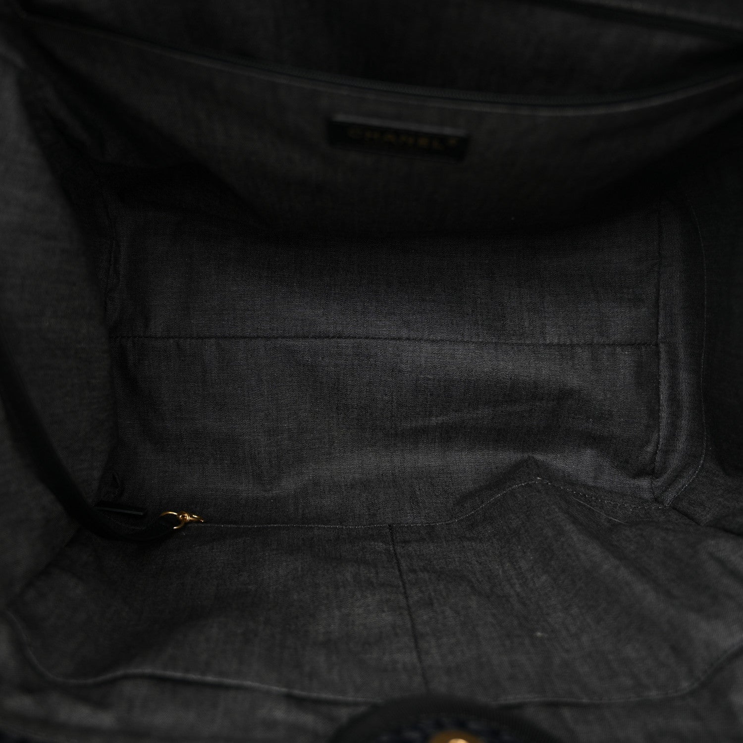Straw Raffia Calfskin Chain Medium Deauville Tote Black