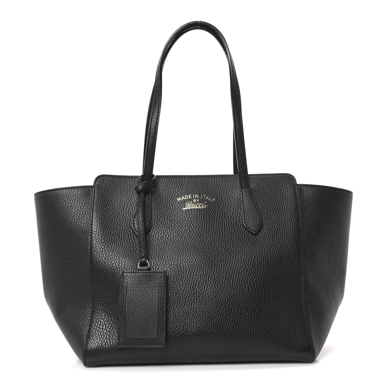 Pebbled Calfskin Small Swing Tote Black