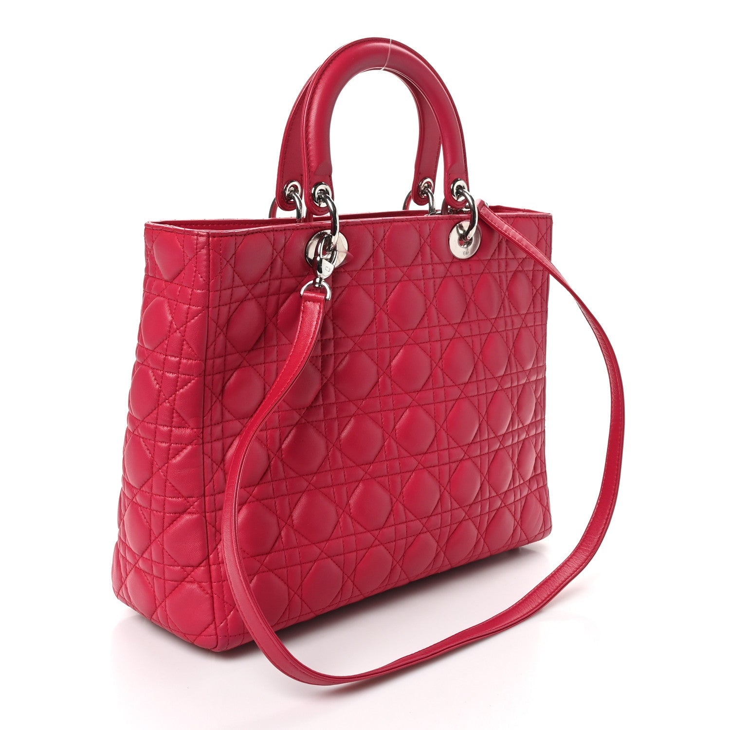 Lambskin Cannage Large Lady Dior Pink