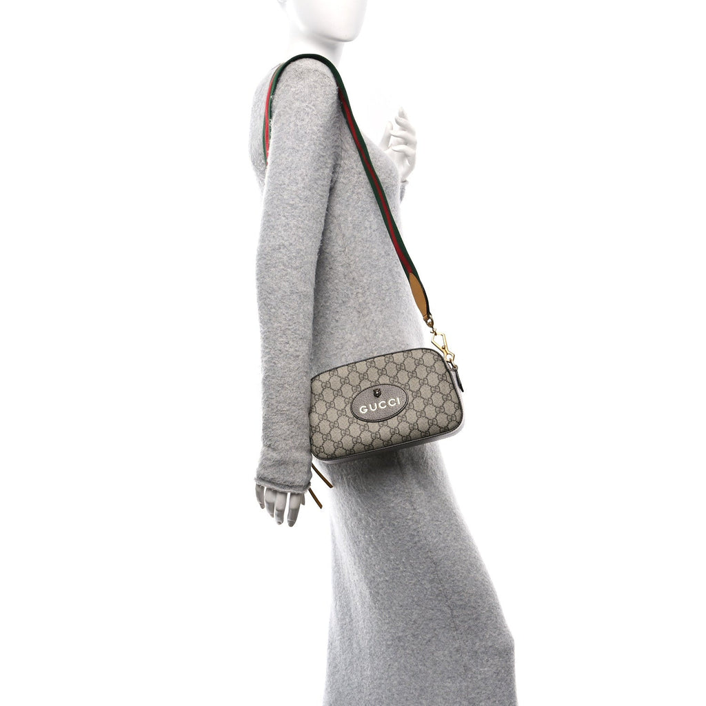 GG Supreme Monogram Web Neo Vintage Shoulder Bag Beige New Acero Crop