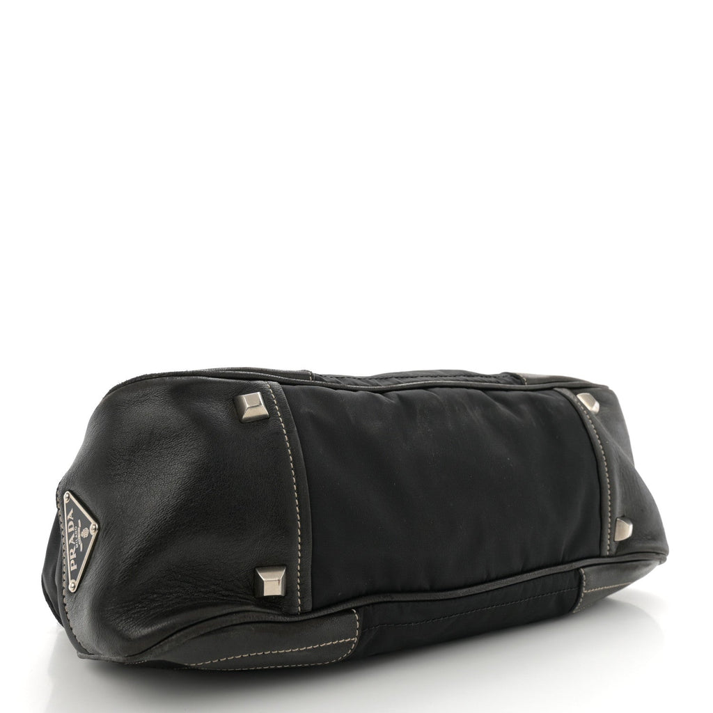 Tessuto Nylon Tassel Shoulder Bag Black