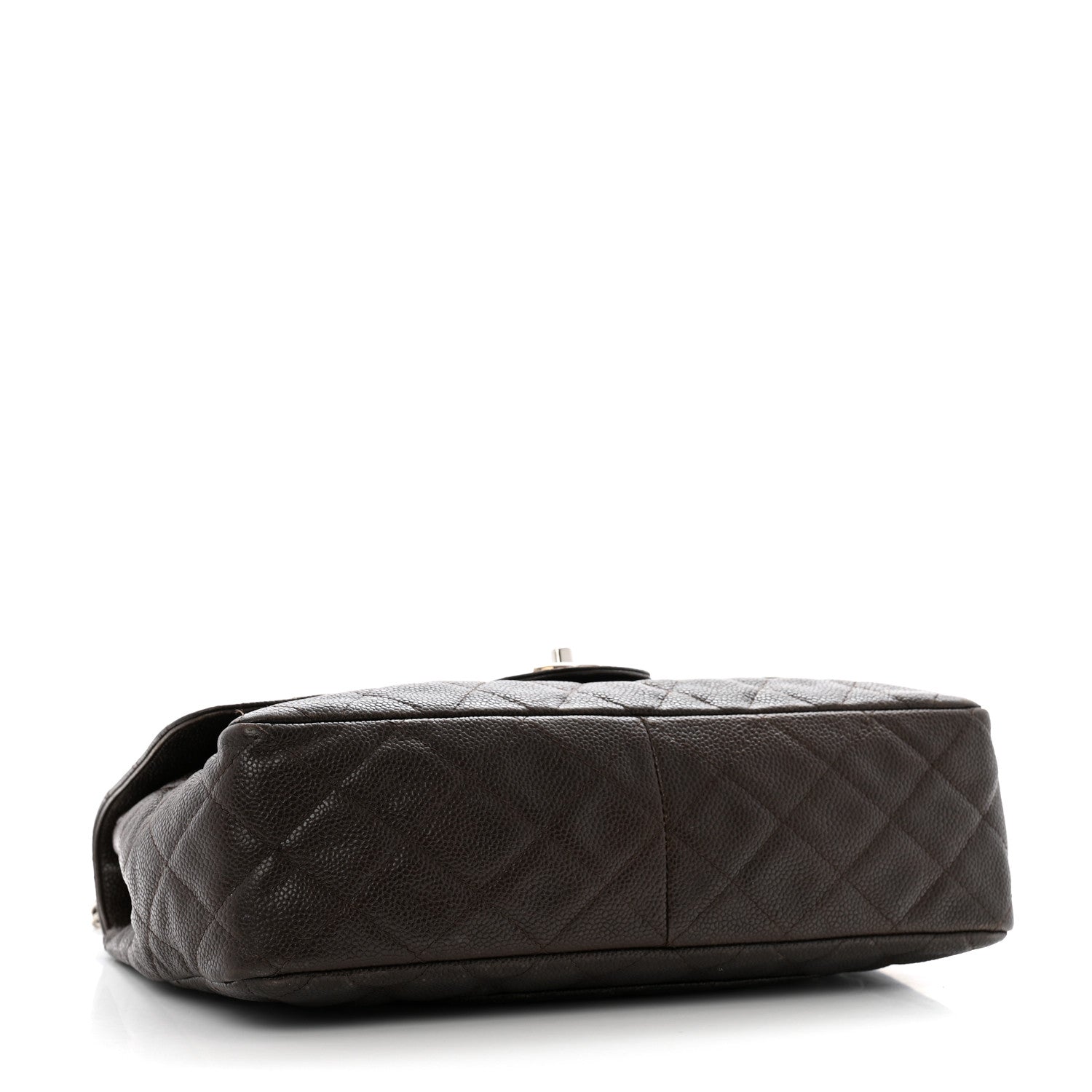 Caviar Quilted Jumbo Single Flap Dark Brown