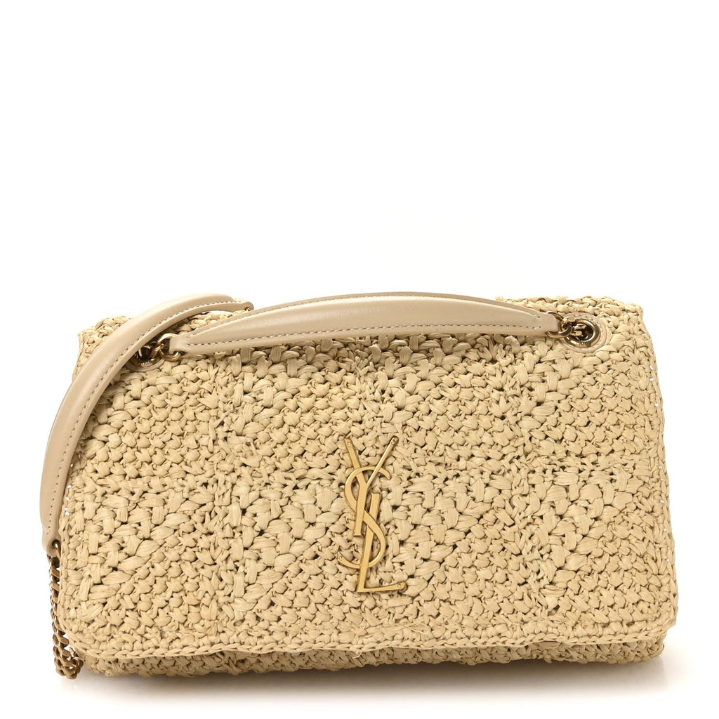 Raffia Monogram Medium Jamie Natural Avorio