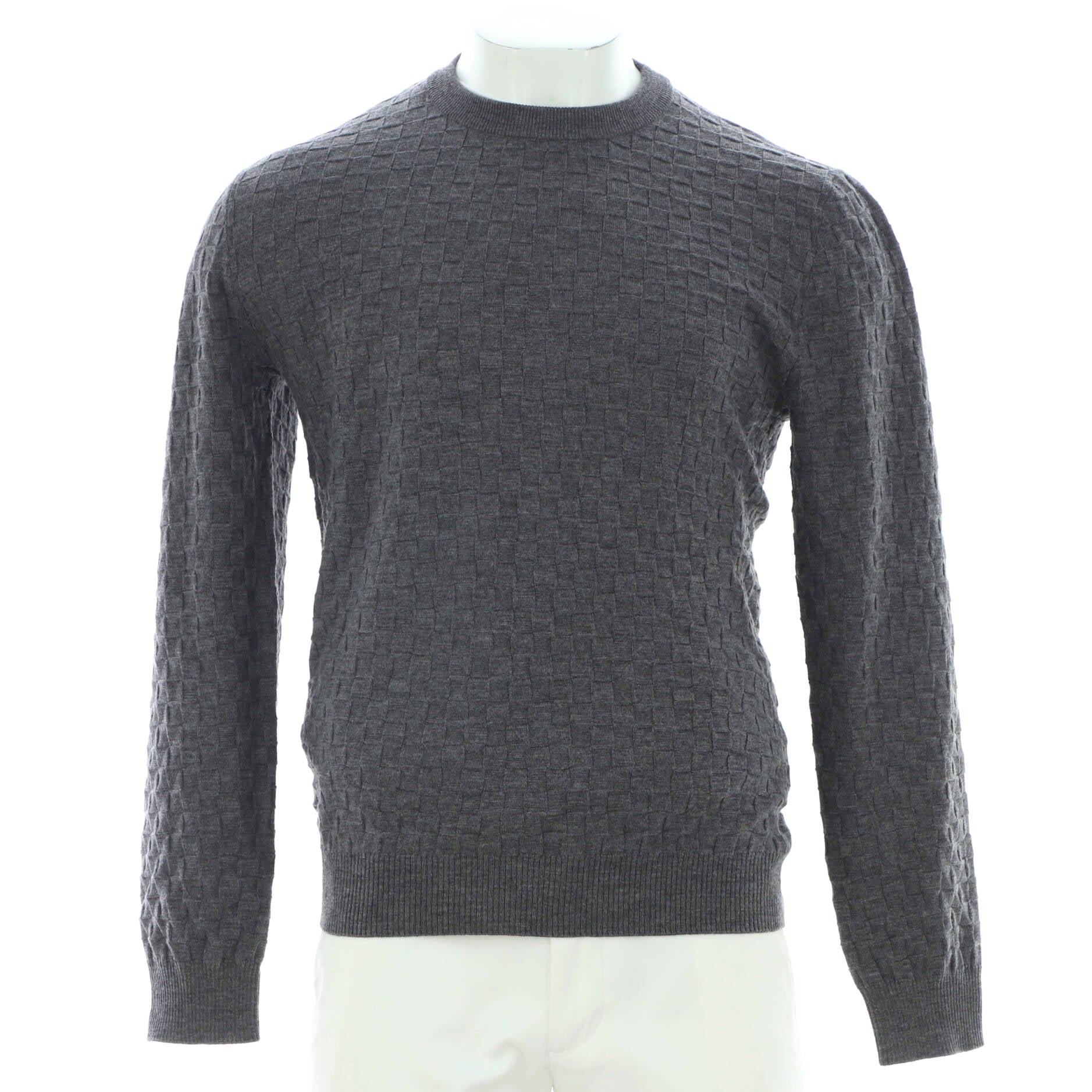 Men's Damier Signature Crewneck Sweater Wool