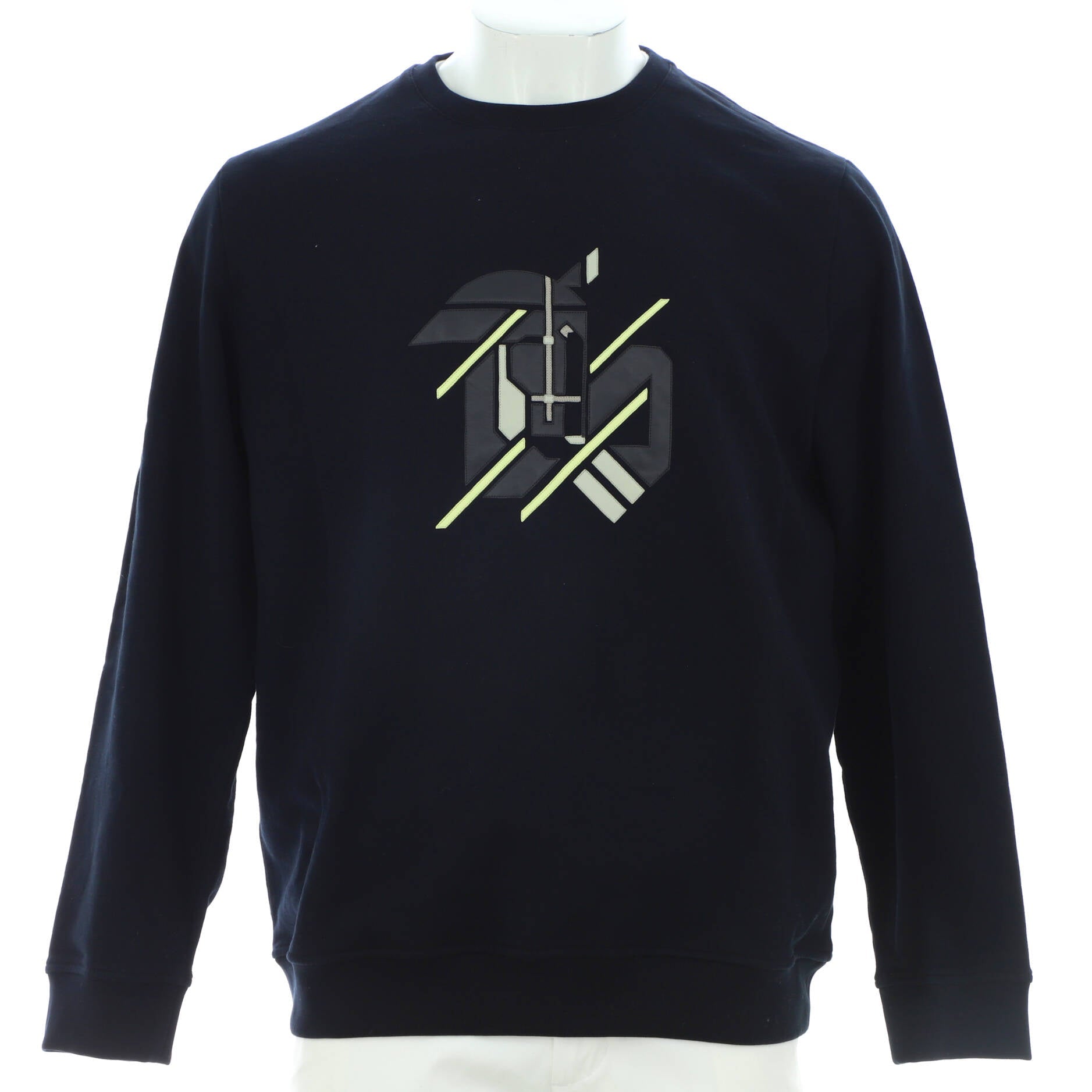 Men's Graphic Crewneck Sweatshirt Cotton with Leather