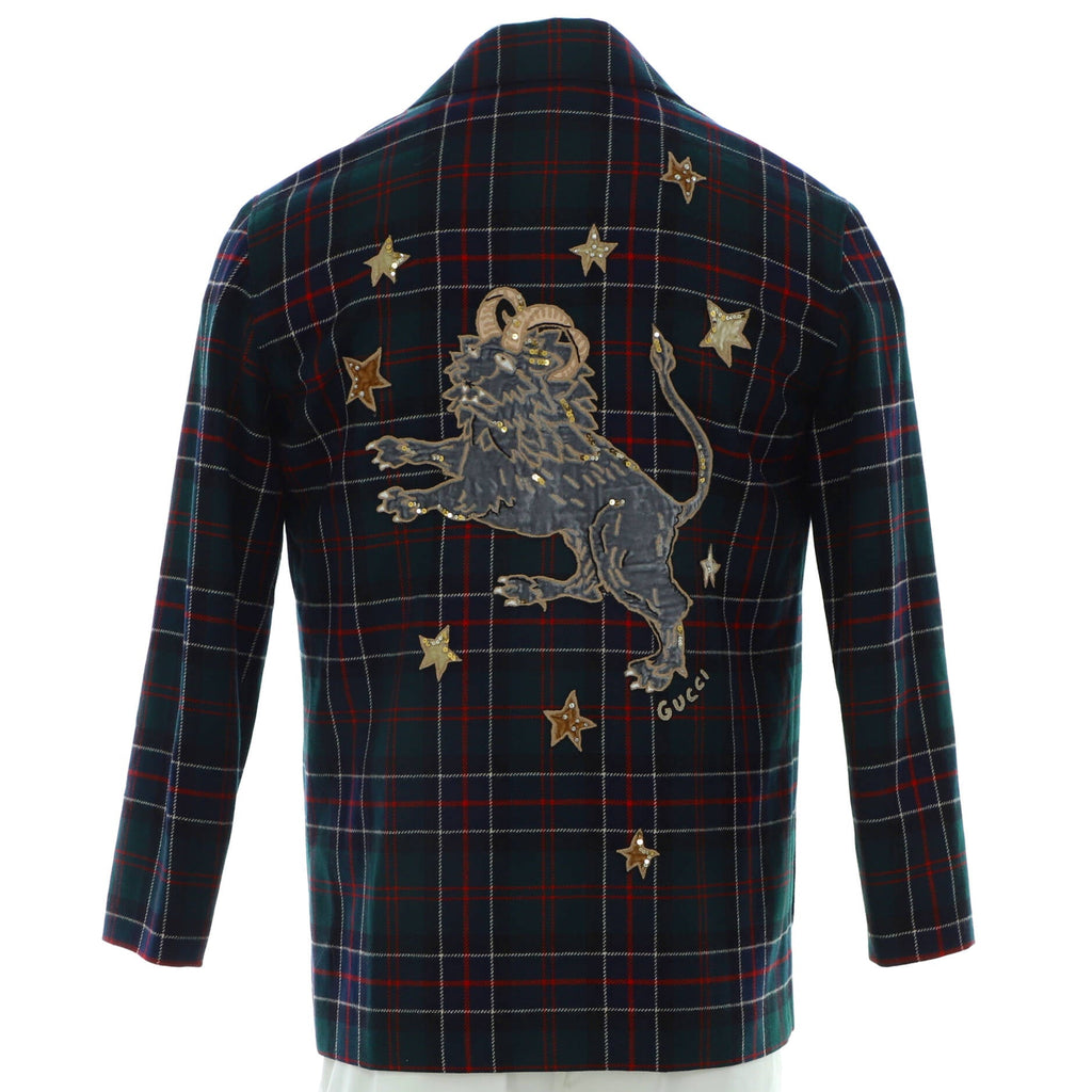 Men's Monaco Single Breasted Jacket Plaid Cashmere
